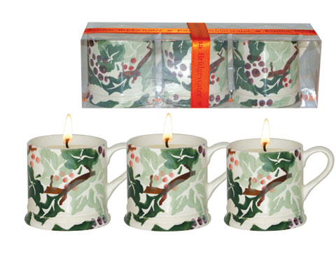 Emma Bridgewater Holly and Ivy 3 Mini Mug Candles