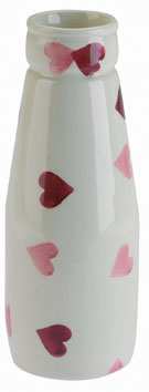EMMA BRIDGEWATER Pink Hearts Small Milk Bottle