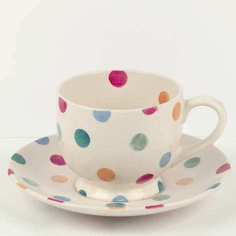 Polka Dots Tea Cup and Saucer