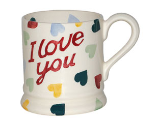 Emma Bridgewater Polka Hearts I Love You Half