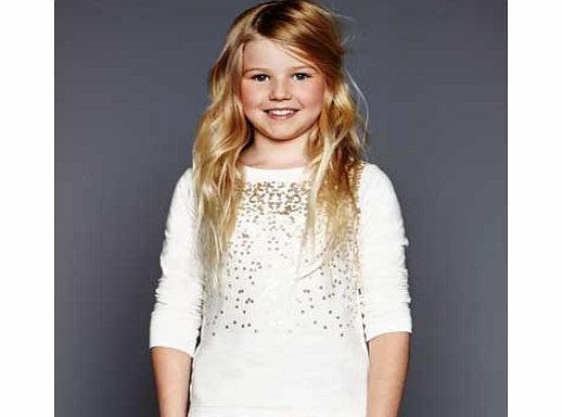 Emma Bunton Girls Cream Sequin Jumper - 2-3 Years