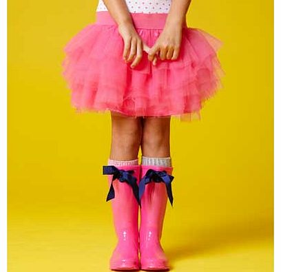 Girls Pink Bow Wellies - Size 10