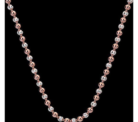 18 Inch Silver and Rose Gold Bead Chain