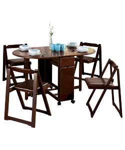 Oval Chocolate Butterfly Dining Set