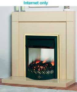 Empoli Marble and Brass Electric Fire Suite