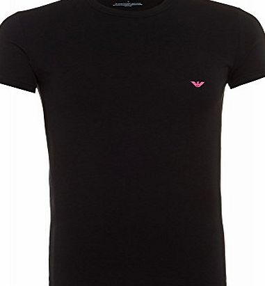 Emporio Armani Crew Neck Tee, Black Logo Slim Fit T-Shirt Black XL