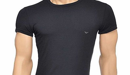 Emporio Armani Fashion Stretch Cotton Crew Neck T-Shirt, Black Black Medium