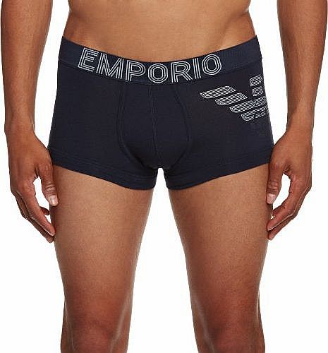 Emporio Armani Intimates Mens Big Eagle Stretch Trunk Boxer Shorts, Blue (Marine), Medium