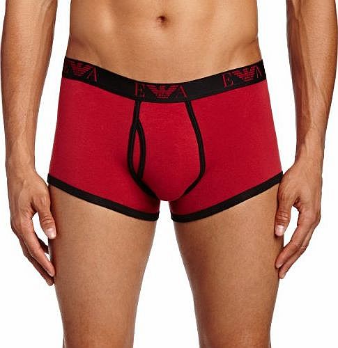 Intimates Mens Contrast Trunk Boxer Shorts, Red (Carmine), Medium