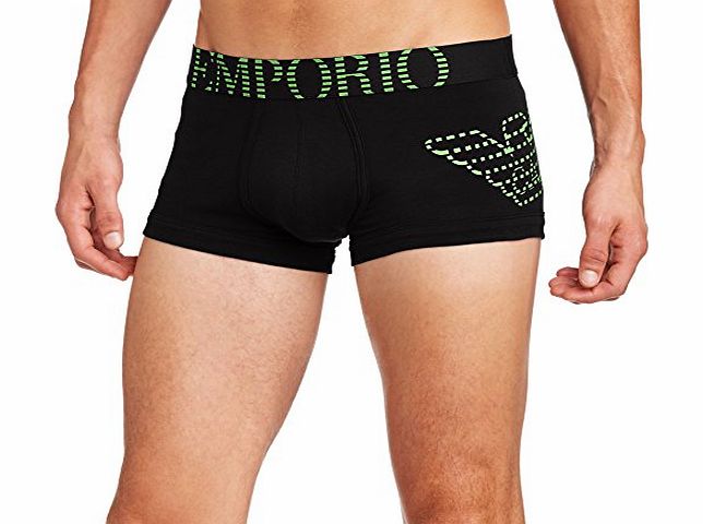 Emporio Armani Intimates Mens Eagle Stretch Trunk Boxer Shorts, Black, Large