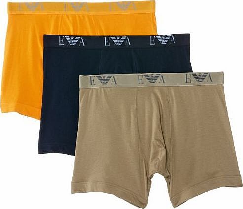 Intimates Mens Jersey 3 Pack Trunk Plain Boxer Shorts, Multicoloured (Marine/Bronze/Sunset), Small