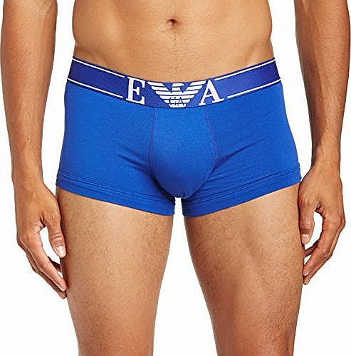 Emporio Armani Intimates Mens Pop Logo Trunk Boxer Shorts, Royal Blue, Small