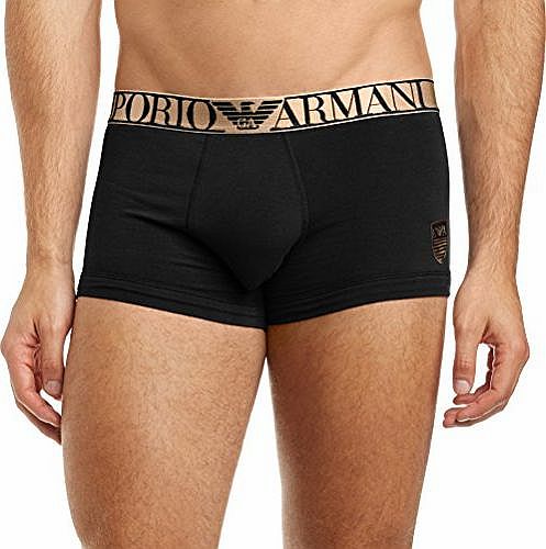 Intimates Mens X-Mas Stretch Cotton Trunk Boxer Shorts, Black, Large