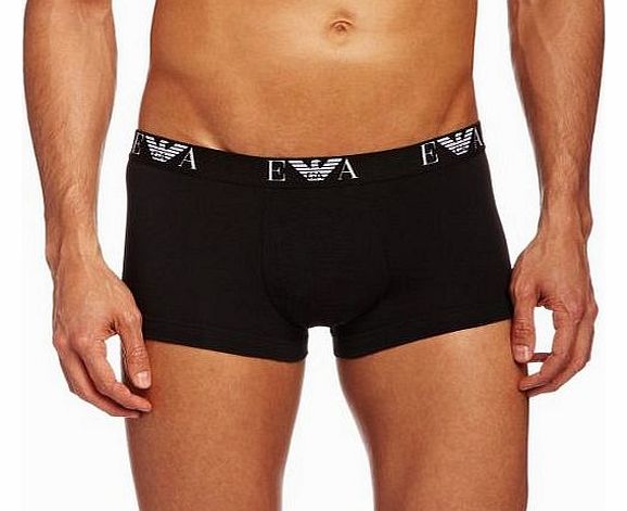 Emporio Armani Intimates Stretch 2-Pack Without Fly Mens Trunks Black Large