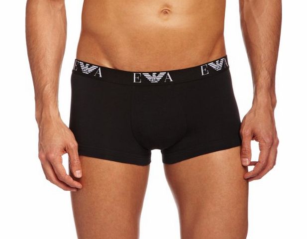 Emporio Armani Intimates Stretch 2-Pack Without Fly Mens Trunks Black Medium
