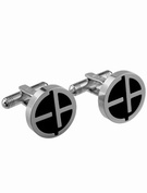 Emporio Armani Jewellery Armani silver round onyx cufflinks
