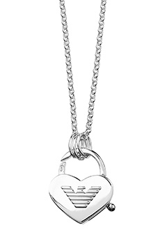 Emporio Armani Jewellery Emporio Armani Silver Heart Padlock Pendant EG2472