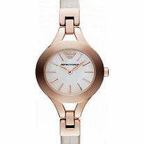 Emporio Armani Ladies Chiara Cream and Brown Watch