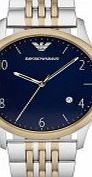 Emporio Armani Mens Beta Steel and Gold Watch