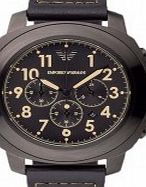 Emporio Armani Mens Delta Black Chronograph Watch
