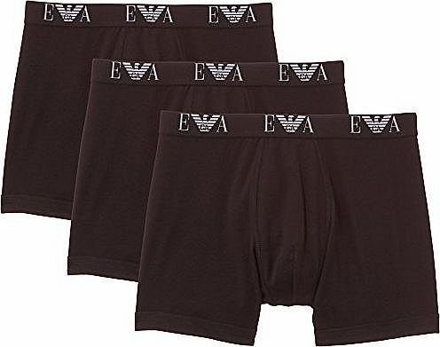 Emporio Armani Mens Plain or unicolor Boxer Shorts - Black - Noir (Nero) - X-Large