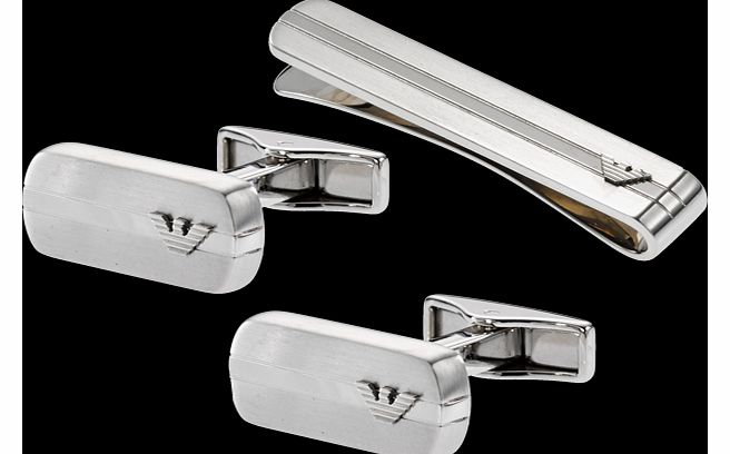 Emporio Armani Steel Tie Pin and Cufflink Gift