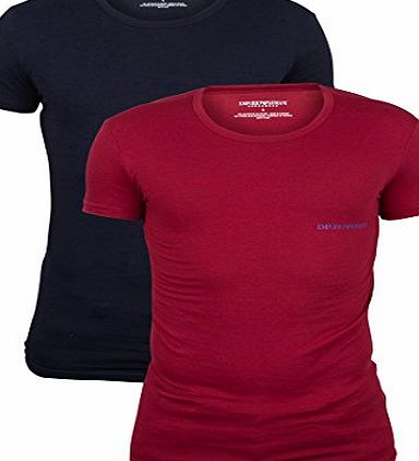 Emporio Armani Two Pack of Crew Neck T-Shirts L Navy amp; Red