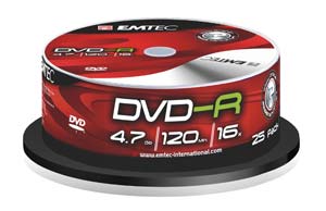 emtec DVD-R 4,7GB 16X - Spindle of 25 Discs