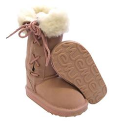 Jnr Lace Up Kids Boots - Pink
