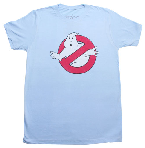 Baby Blue Ghostbusters Logo Men` T-Shirt from ENC