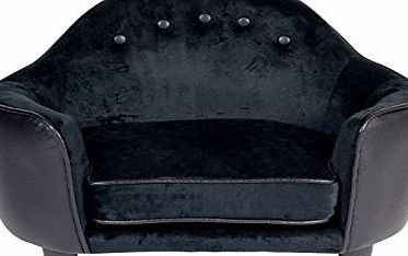 Enchanted Home Ultra Plush Headboard Bed, Black