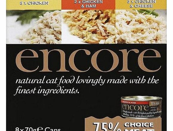 Encore Cat Tin Chicken Multipack 8 x 70 g (Pack of 4, Total 32 Cans)