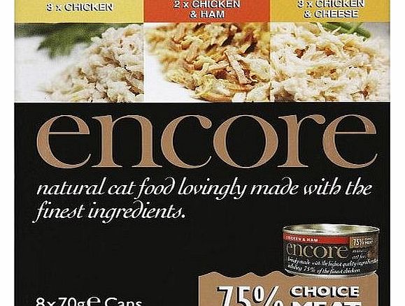 Encore Cat Tin Chicken Multipack 8 x 70 g (Pack of 4, Total 32 Cans)