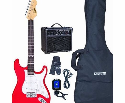 Encore KC3R Electric Guitar Bundle - Red