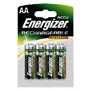 Energizer 1300mAh AA 4 Pack Rechargeable Batteries