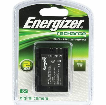 Energizer CA-LPE6 Digital Camera Battery (Equivalent for the Canon LP-E6)