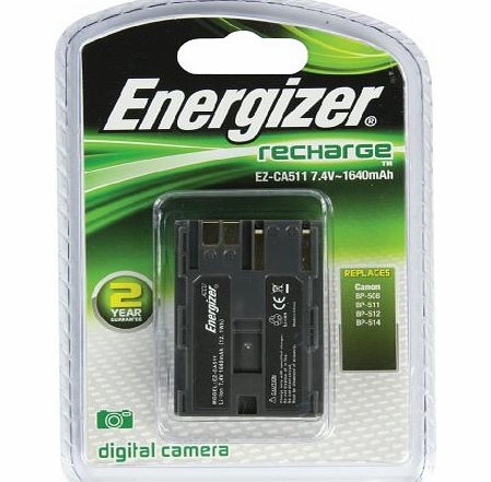 Energizer CA511 Camcorder amp; Digital Camera Battery Equivalent to Canon BP511, BP-508,BP512 Battery