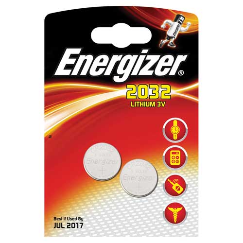 Energizer CR2032 Coin Lithium Battery Pack of 2
