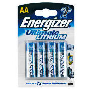 Energizer Lithium AA 4 Pack Batteries
