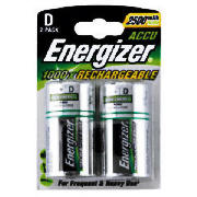 Energizer Rechargeable Batteries D2 2500 mah