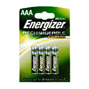 Energizer Rechargeable Pack of 4 AAA Batteries