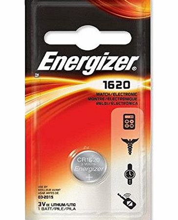 Energizer Two (2) X Energizer CR1620 Lithium Coin Cell Battery 3v Blister Packed