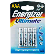 Energizer Ultimate AAA 4 Pack Batteries