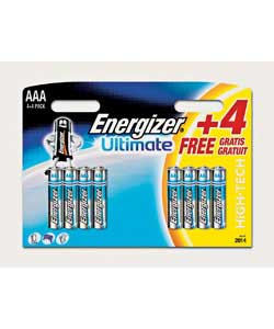 Energizer Ultimate AAA Batteries - 4 Pack   4 Free