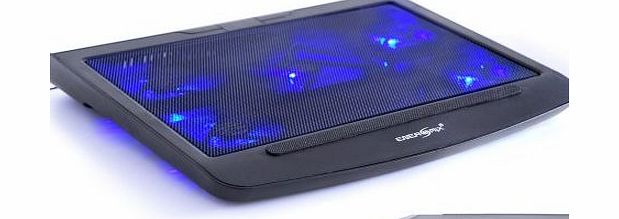 Notebook / Laptop Cooler for 15``/17``/19`` with 5 Fans, LED illumination, 5 operation modes and USB Hub
