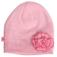 England Beanie with Pink Rose - Baby.