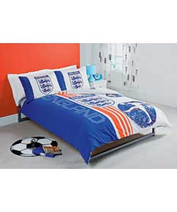 Football Double Duvet Cover Set - Blue and White