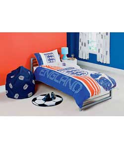 England Football Single Duvet Cover Set - Blue and White