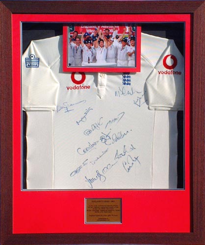 England Fully signed and framed Ashes presentation