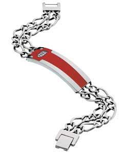 England Gents Stainless Steel Double Chain Bracelet